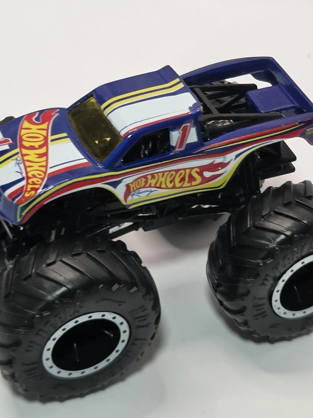 Hot Wheels Blue Monster Truck Toy with Oversized Tires